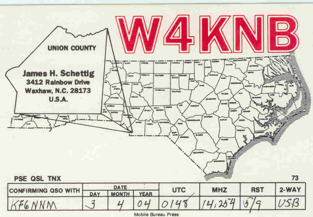 1st QSL Card Received